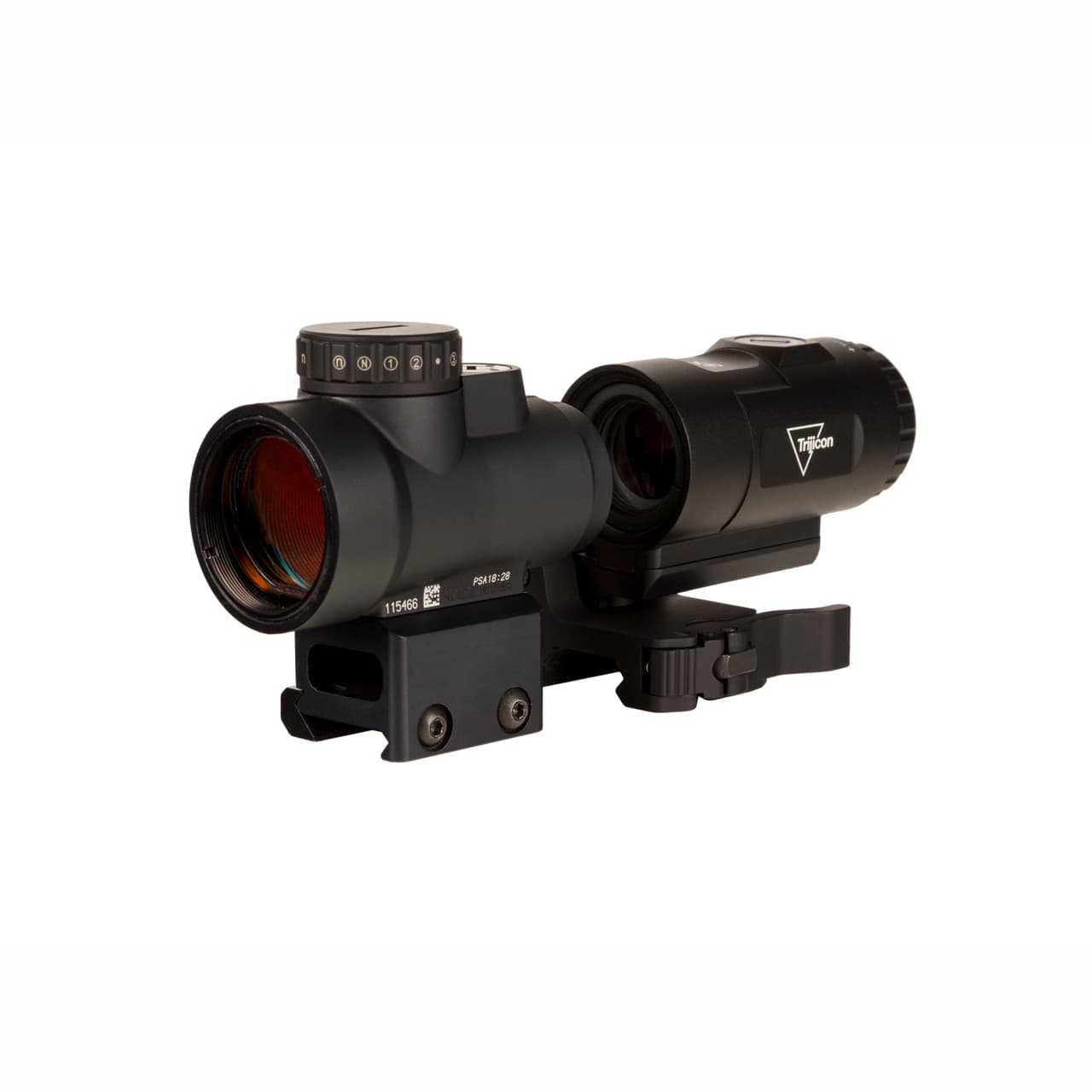 Trijicon 1x25 MRO HD 68 MOA Reticle With 2.0 MOA Red Dot With 3x Magnifier And MRO Full Co-Witness Mount