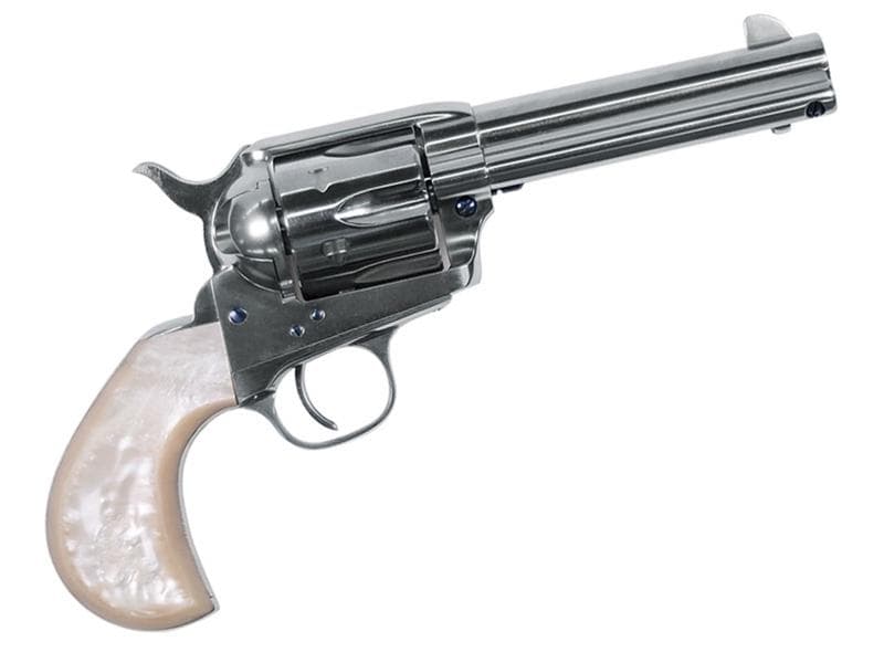 UBERTI 1873 Doc Holliday Cattleman 357 MAG 4.75" 6rd Revolver - Stainless / Pearl Birdshead