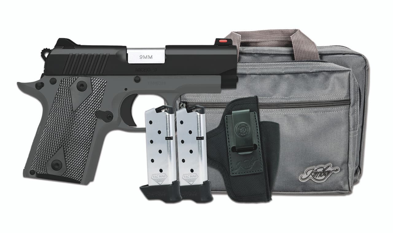 Kimber Micro 9 RTC 9mm, 3.15" Barrel, Gray Frame/Grip, Black Slide, Desantis Pro Holster, 7rd