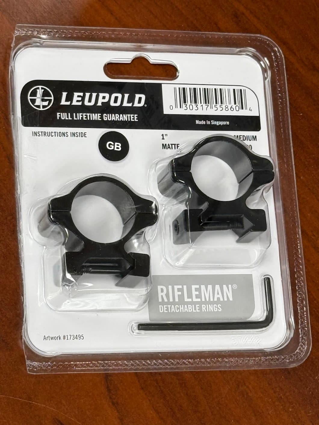 LEUPOLD RIFLEMAN MED 1" 55860-GB GLOSS BLACK