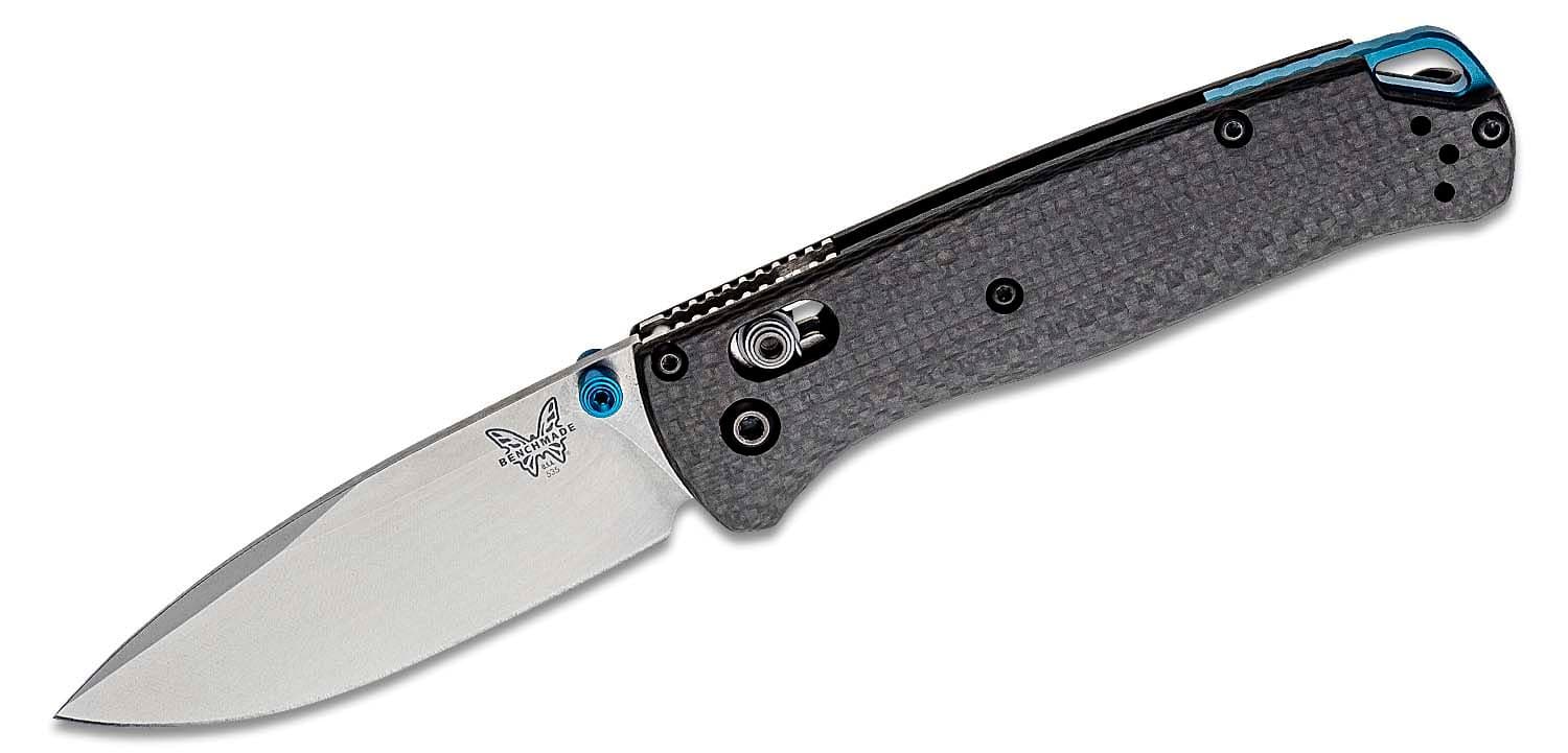 Benchmade 535-3 Bugout AXIS Folding Knife 3.24" S90V Satin Plain Blade, Carbon Fiber Handles