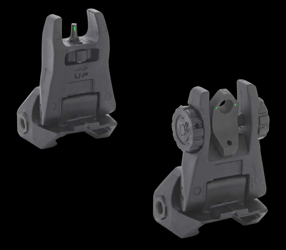 Meprolight Self-Illuminated Flip Up Iron Sights - Green Tritium Front and Rear