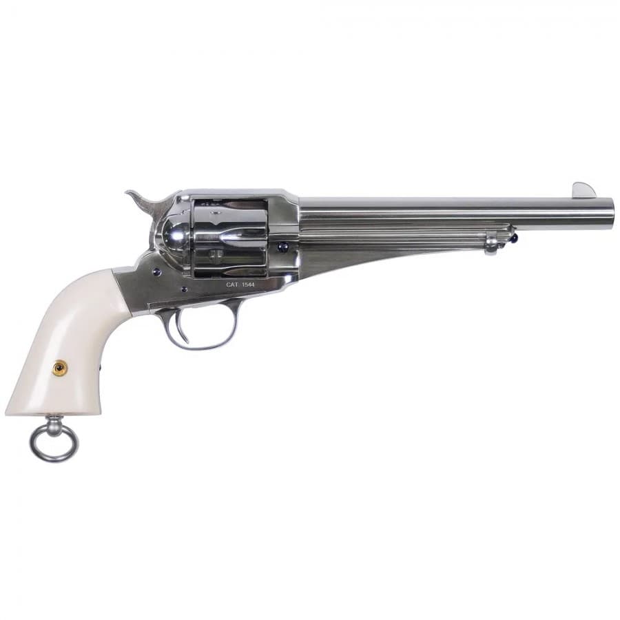 Uberti Outlaws and Lawmen Frank 357 Magnum 7.5in Polished Nickel Revolver - 6 Rounds
