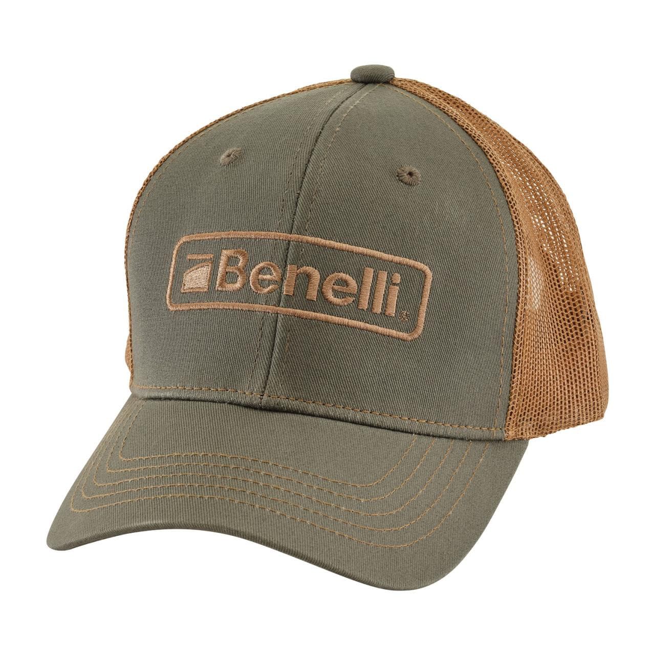 Benelli Logo Hat - Olive with Copper Mesh