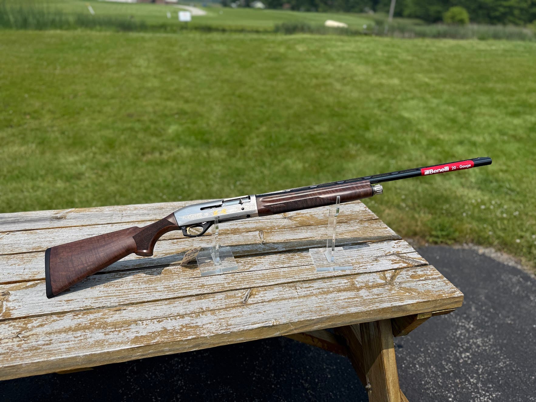 Benelli Montefeltro 20 Gauge 3in Engraved Nickel Plated Semi Automatic Shotgun - 26in