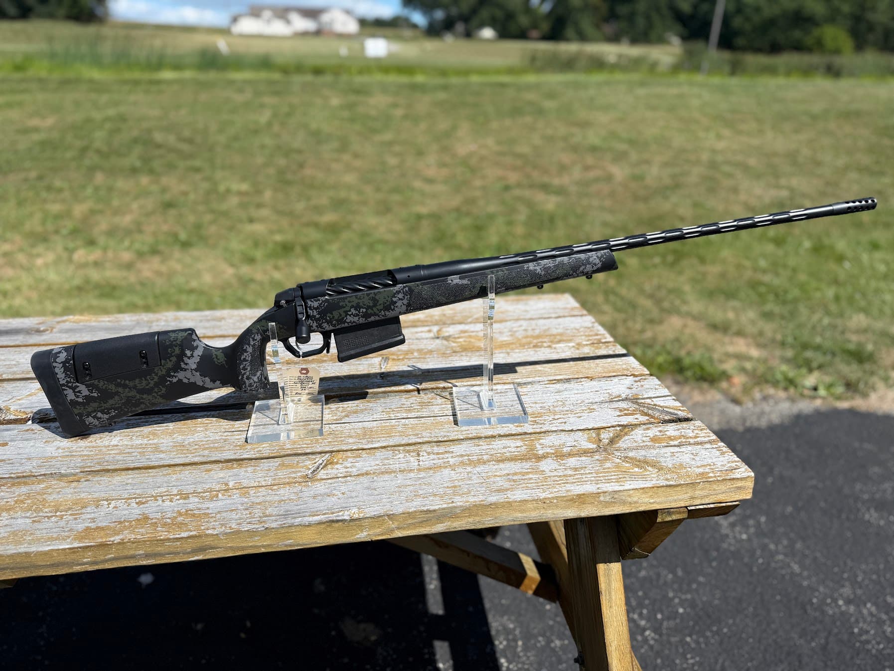 Weatherby 307 Range XP 2.0 300 Win 5+1 26 Graphite Black Cerakote Fluted Threaded Barrel & Drilled & Tapped Receiver, Black w/Gray & Green Sponge Accents Adj Cheek Piece & LOP Synthetic Stock, 2 Muzzle Brake, Rifle