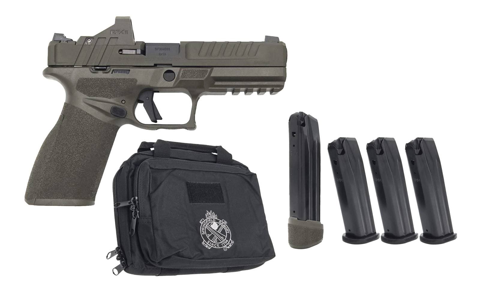 Springfield Armory Echelon 2025 Gear-Up Bundle, 9mm, 4.5" Barrel, 4 Magazines, Viridian RFX11, OD Green, Pistol