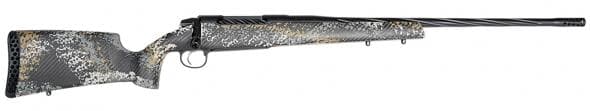 Weatherby 307 Alpine ST Full Size 300 Win 3+1 24" Graphite Black Cerakote Spiral Fluted Threaded Barrel & Steel Drilled & Tapped Receiver, Gray & Gold Sponge Accents Fixed Peak 44 Bastion Carbon Fiber Stock