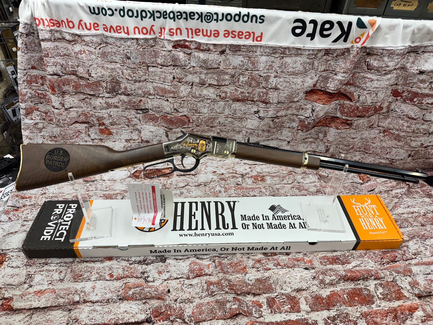 Henry Golden Boy Rifle .22 LR 20" 16rd Lever Action Octagon Barrel Brasslite Receiver US Border Patrol 100th Anniversary