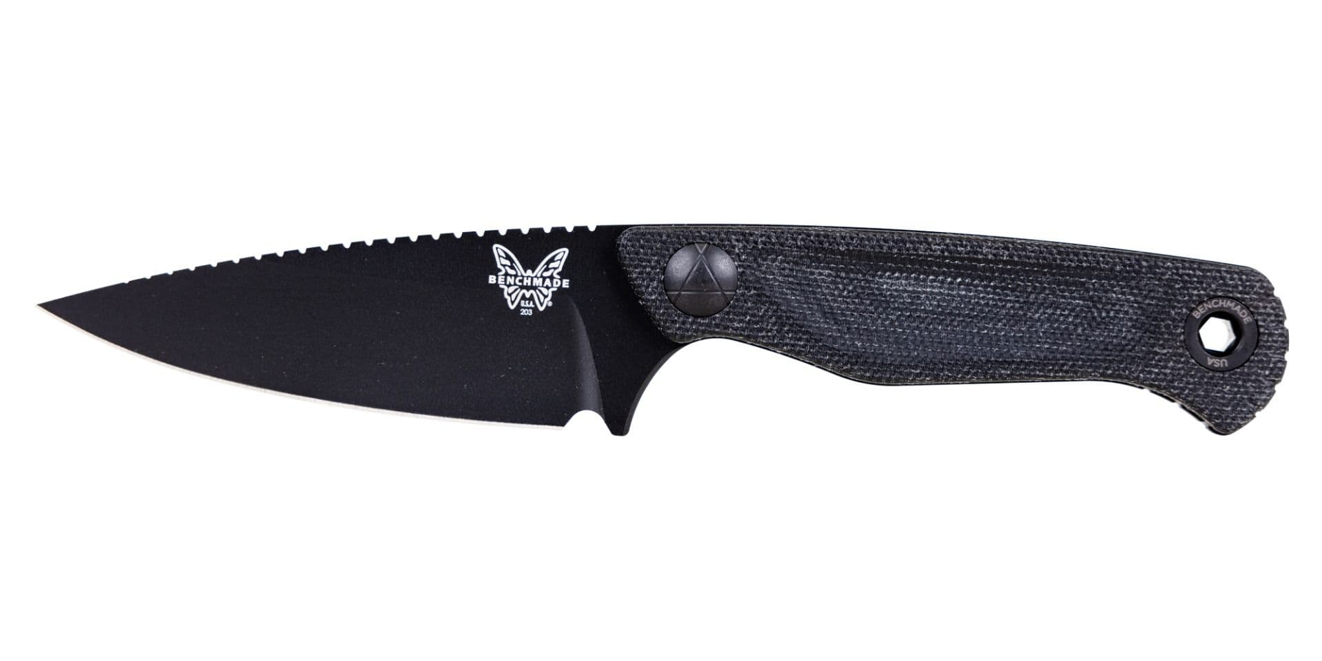 Benchmade Dacian Spear Point Fixed Blade Knife, Black - 203BK-02