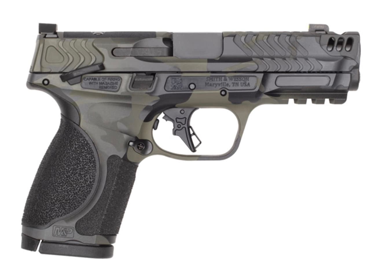Smith and Wessson PC M&P9 M2.0 Metal Compact Carry Comp OR 9mm 4.22" 15rd Pistol, MultiCam Black