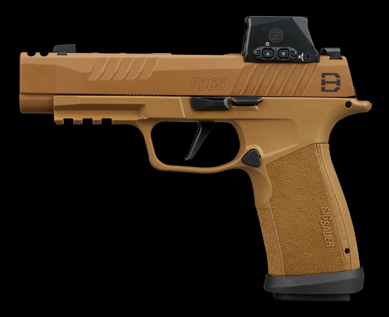 Sig P365XF DH3 9mm, 3.7" Barrel, Cerakote Finish, Coyote, X-RAY3 Sights, Romeo-X SIG-LOC Compact Red Dot, 2x21rd and 1x17rd Mags