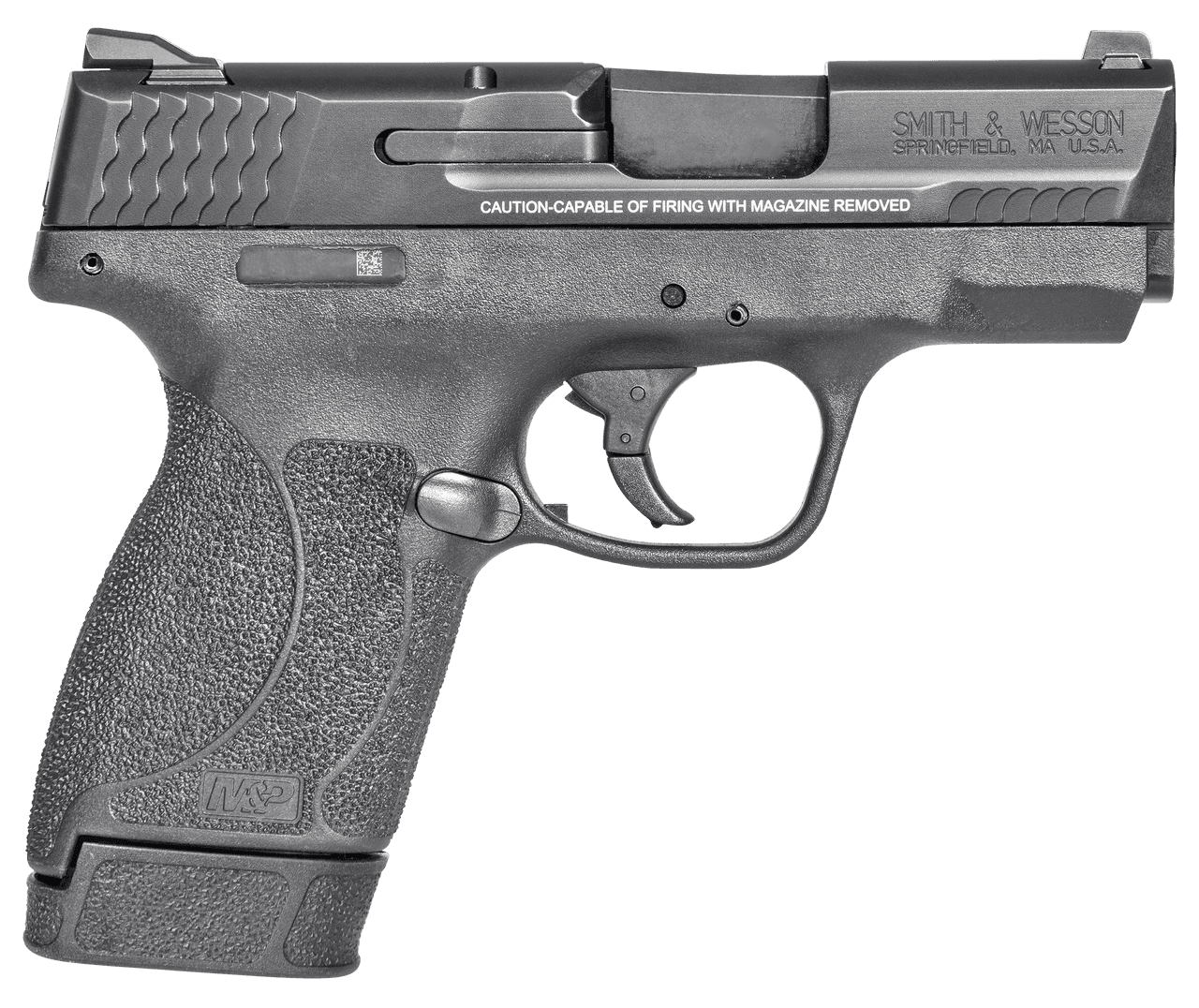 Smith and Wesson Shield M2.0, Compact Slim, 45ACP, 3.3" Barrel, Armornite Finish, Black, White Dot Front and 2 White Dot Rear Sights, No Manual Safety, 7rd, 1 Magazine