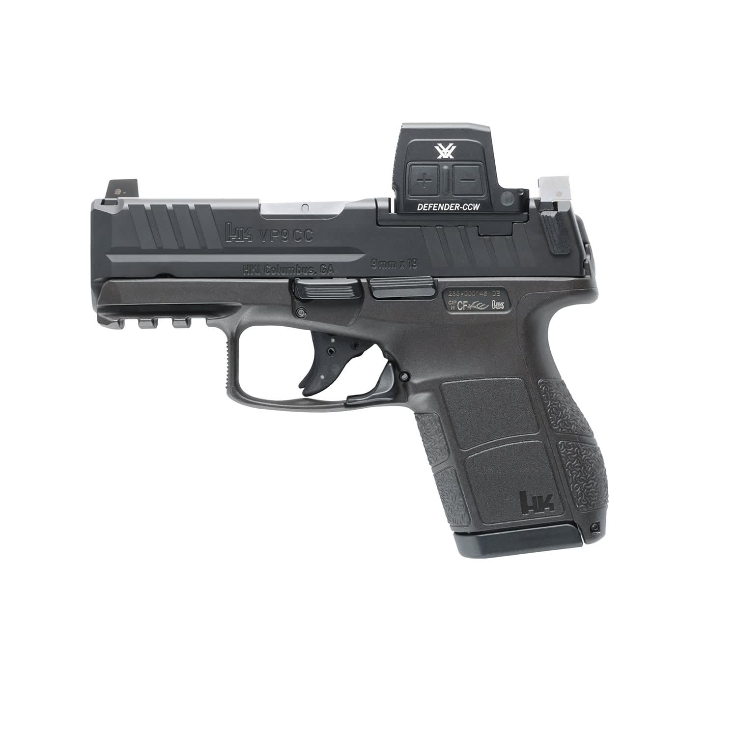 Heckler and Koch HK VP9CC Micro Compact 9mm 3.13" Bbl Striker Vortex Defender CCW (Enclosed) 10/12rd Cap Pistol w/(2) 10rd Mags