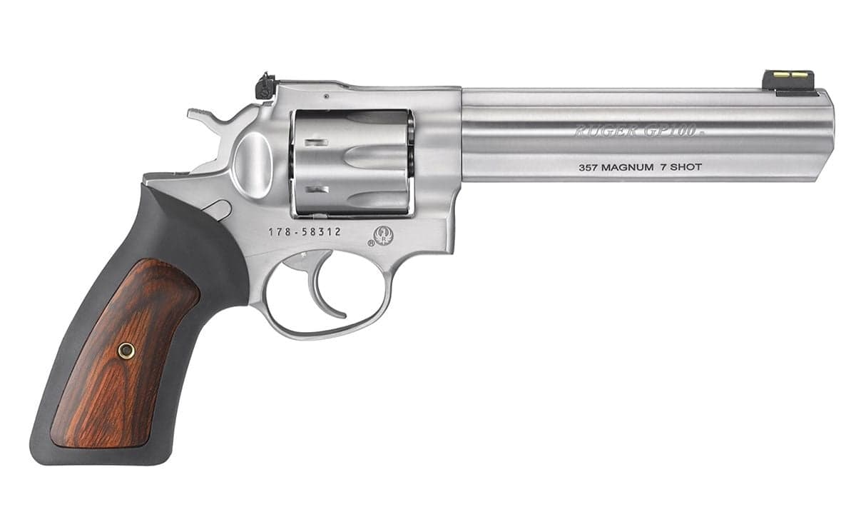 Ruger GP100 Stainless .357 Mag 6" Barrel 7-Rounds Fiber Optic Sight