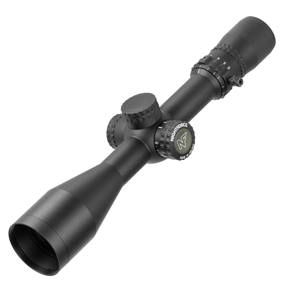 Nightforce NX6 3-18x50mm F2 Capped W/E .250 MOA DigIllum 4A-i Second Focal Plane Reticle Riflescope C738