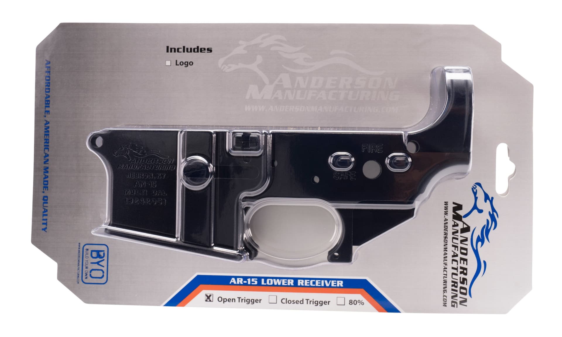 ANDERSON MFG PACKAGED - AM-15 STRIPPED LOWER RECEIVER