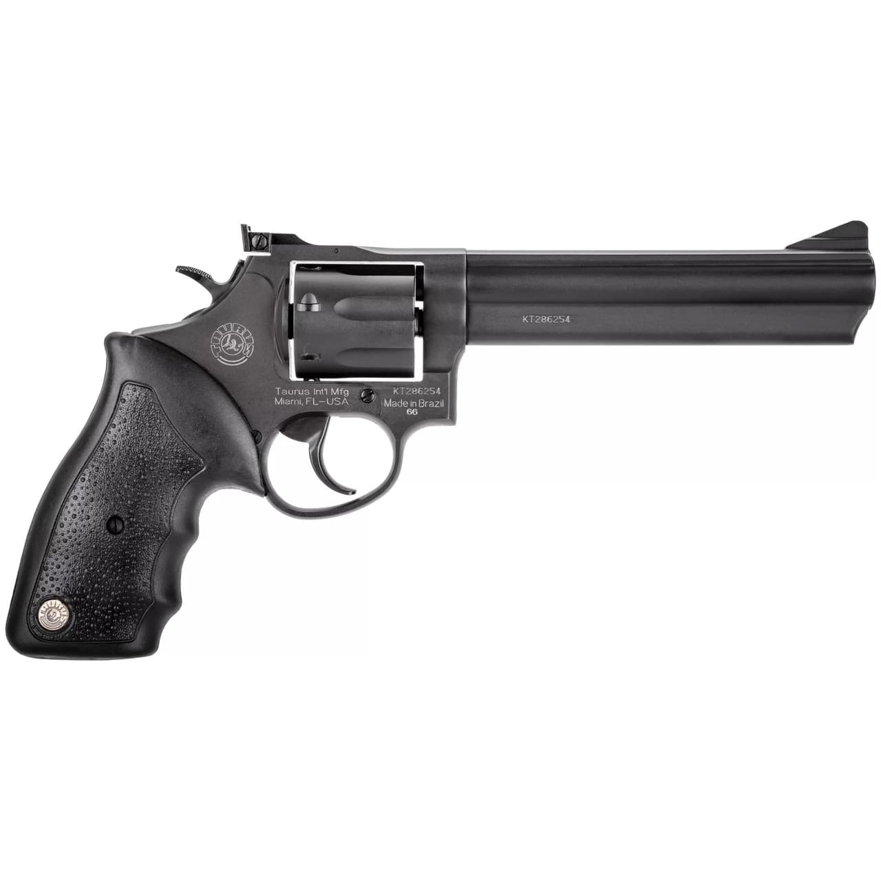 Taurus Model 66 .357 Magnum Double Action Revolver 6" Barrel 7 Rounds Soft Rubber Grip Matte Black Oxide Finish