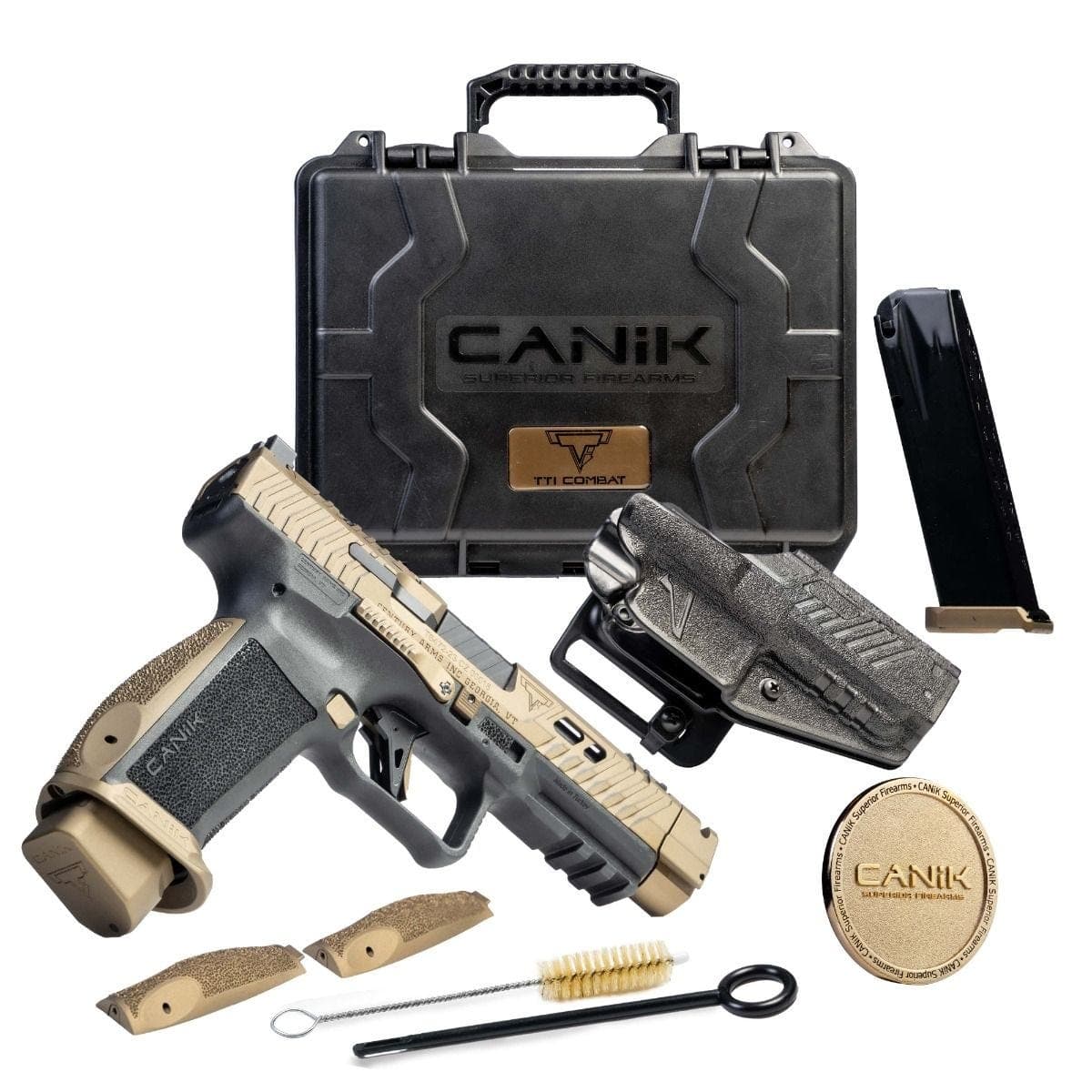 CANIK TTI COMBAT BRONZE 9MM 4.6" BARREL 18/21-ROUNDS W/ MECANIK MO3 OPTIC