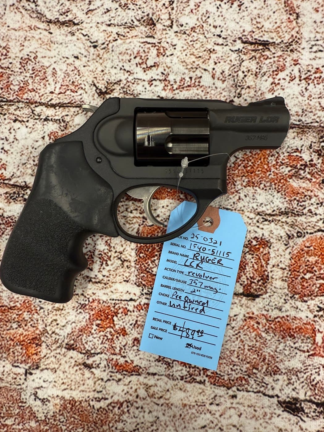 PRE-OWNED RUGER LCR .357MAGNUM REVOLVER