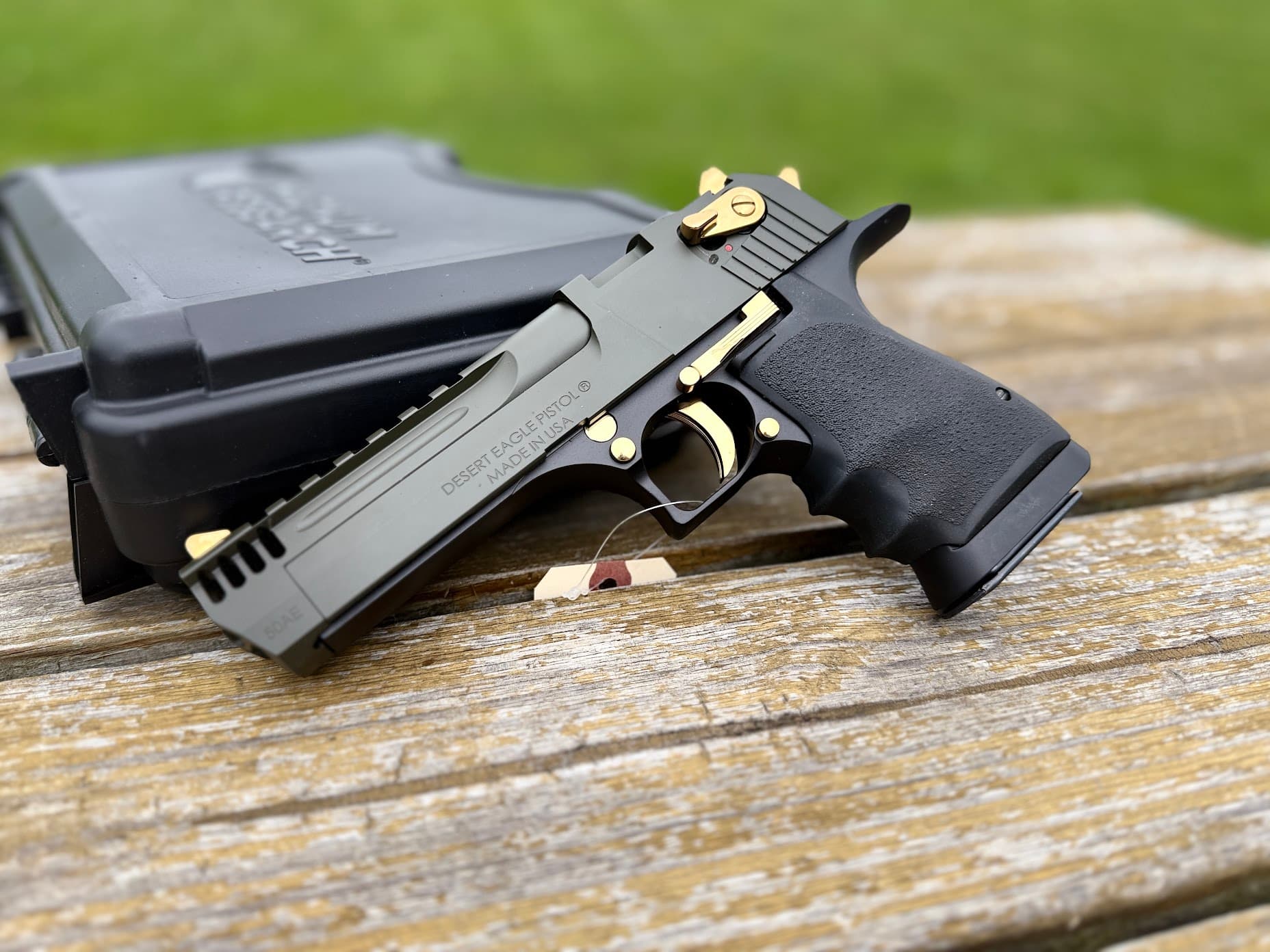 Magnum Research Desert Eagle L5 Mil-Spec Green/GOLD .50 AE 5" Barrel 7-Rounds