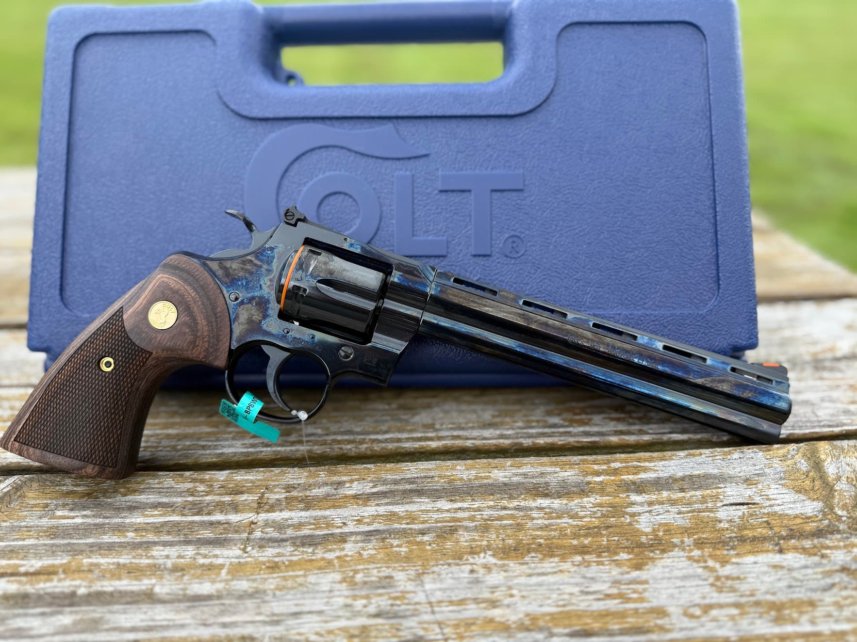 COLT PYTHON 357MAG 8" BLUED WALNUT W/GOLD MEDALLION
