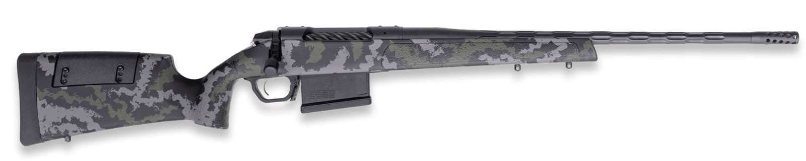 Weatherby, 307 Range XP2, 30-06, 22" Barrel, Muzzle Brake, Fluted Bolt and Barrel, Green/Black/Gray Synthetic Stock, 5 Rounds