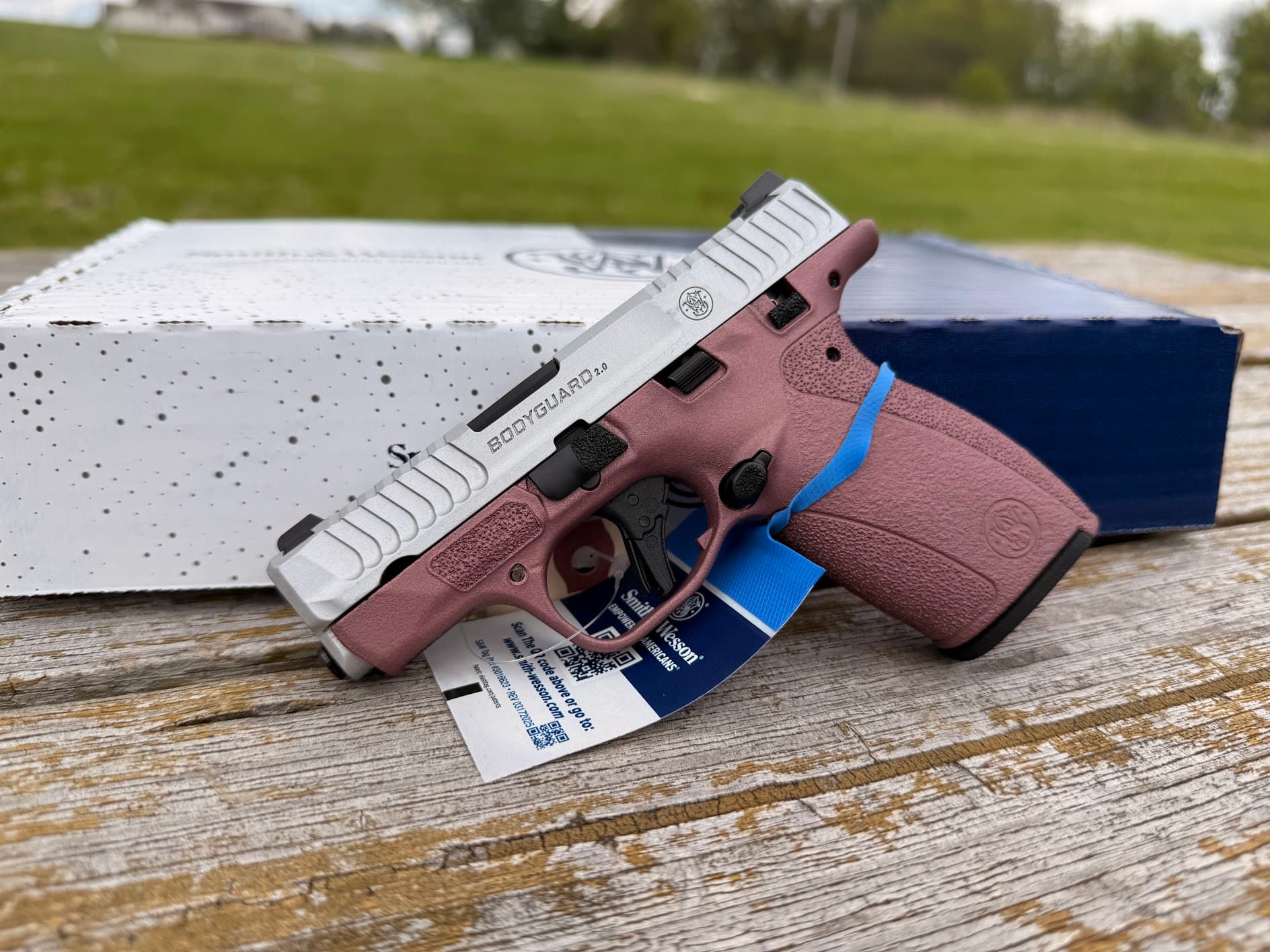 SMITH and WESSON M&P BODYGUARD 2.0 THUMB SAFETY BLUSH/SILVER 380AUTO 2.75"